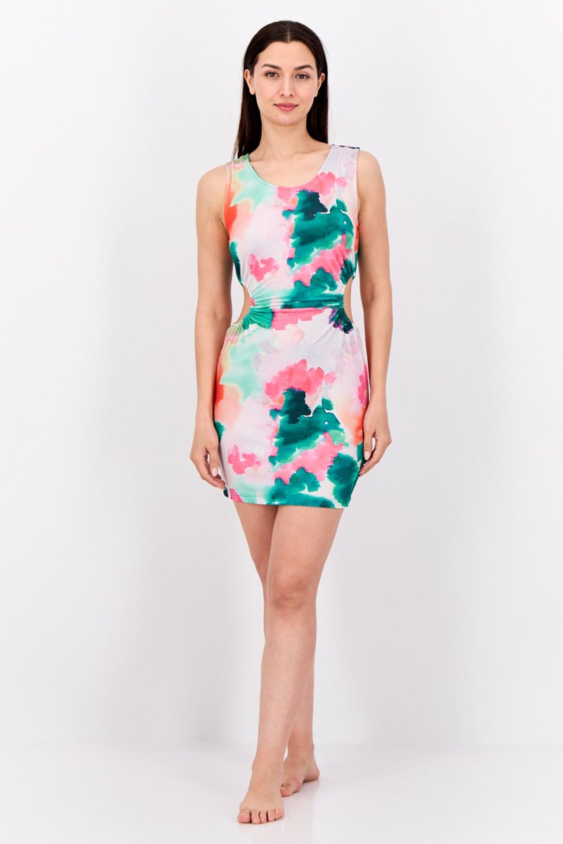 Threadbare Women Tie Dye Mini Dress, Multicolor - Image 4